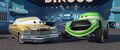 "Dream Sponsor"[2] - In Lightning McQueen's worst dreams, Tex hands Dinoco to his arch-nemesis, Chick.