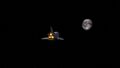 Roger travelling to the Moon