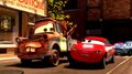 Sara drives alongside Mater.