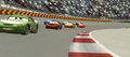 Aikens, Bashman, Banks, McCoy, Cortland, Lightning McQueen and Clarkson at the Palm Mile Speedway.