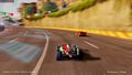 Francesco Bernoulli racing with Lightning McQueen.